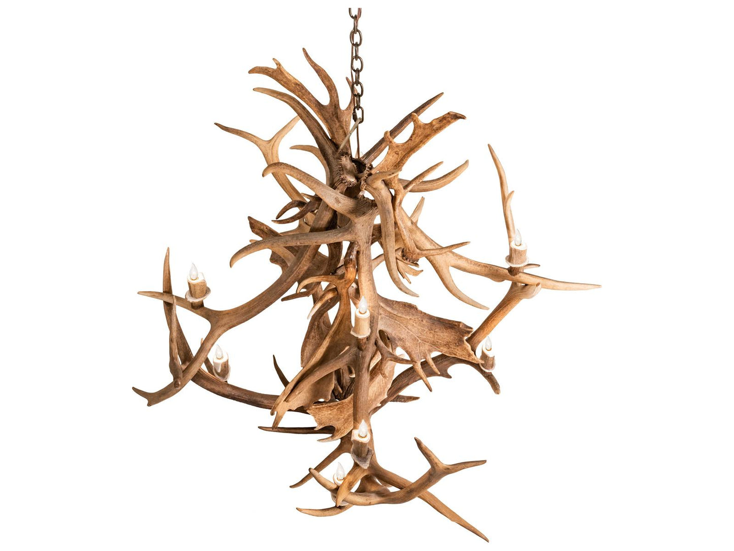 Meyda Antlers 10-Light Chandelier in Antique Copper Finish