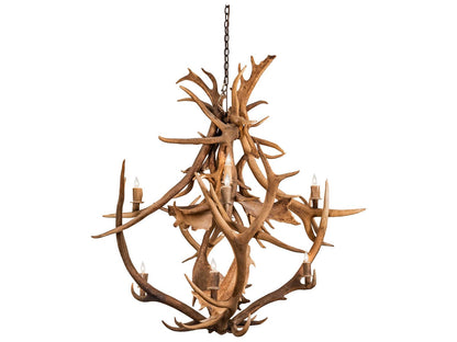 Meyda Antlers 10-Light Chandelier in Antique Copper Finish