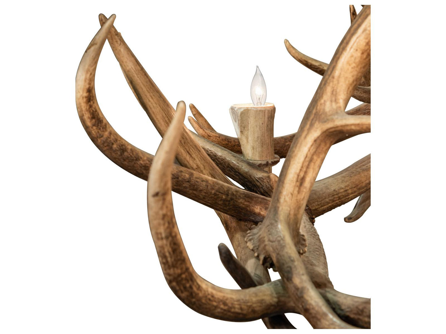 Meyda Antlers 18-Light Elk Tiered Chandelier in Verdigris Copper