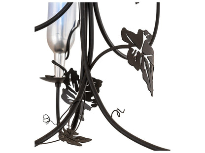 Meyda Tuscan Vineyard 9-Light Chrome Black Glass Cylinder Tiered Chandelier