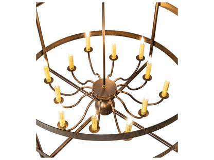 Meyda Aldari 12-Light Antique Copper Candelabra Geometric Chandelier