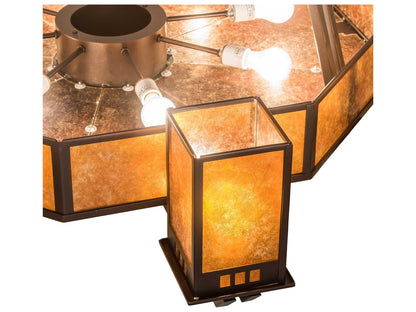 Meyda Avondale 24-Light Tiered Chandelier in Mahogany Bronze with Amber Mica