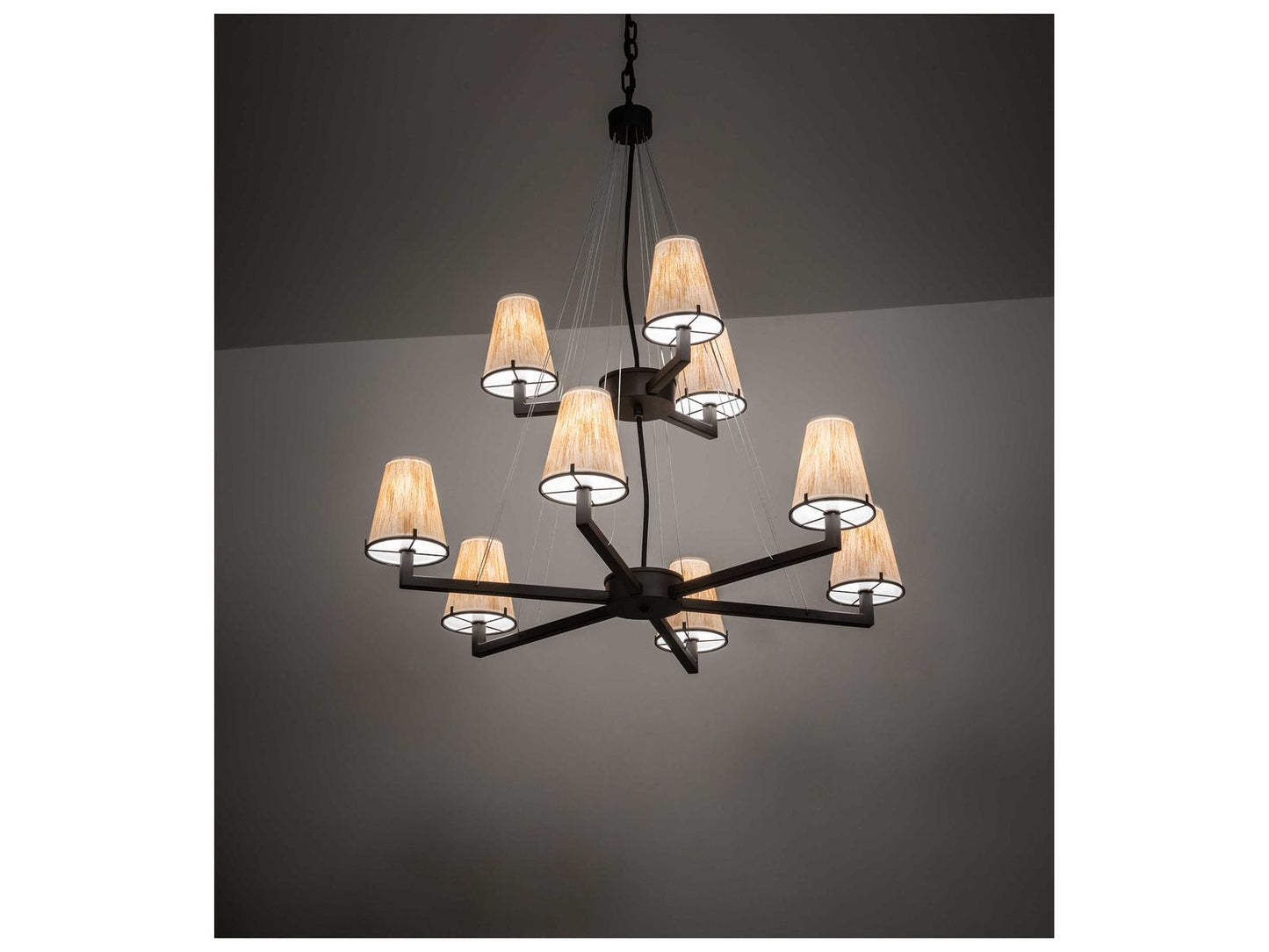 Meyda 9-Light St. Lawrence Chandelier Oil Rubbed Bronze Off White Empire Tiered