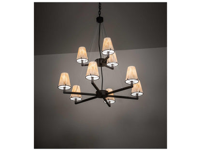 Meyda 9-Light St. Lawrence Chandelier Oil Rubbed Bronze Off White Empire Tiered