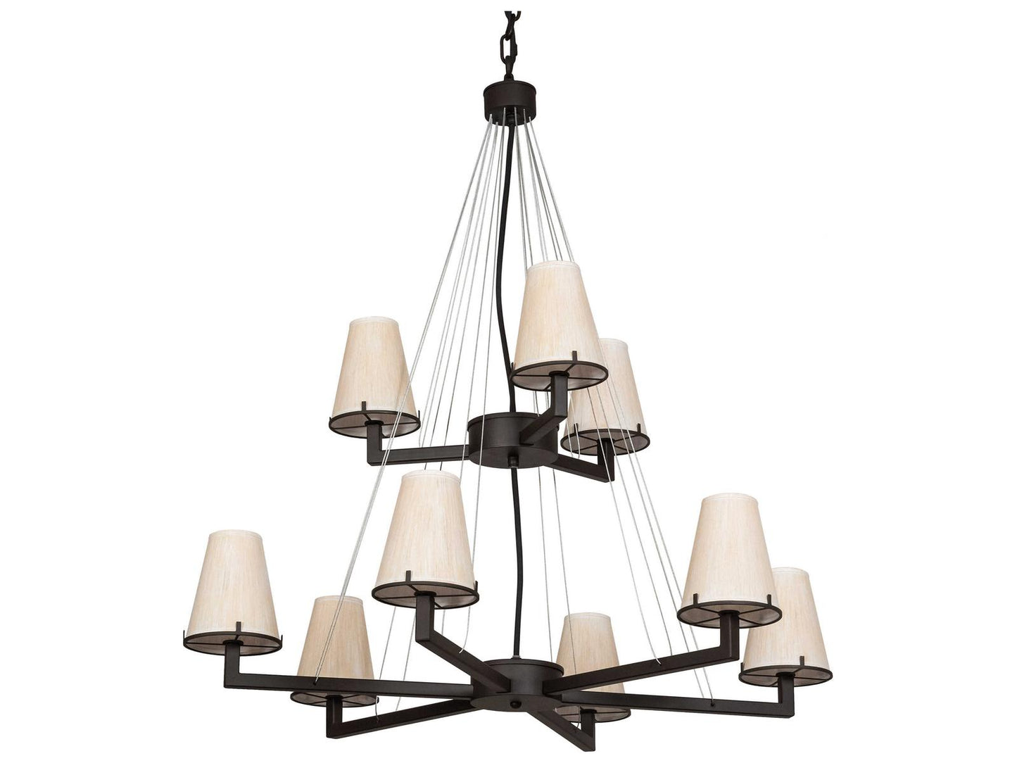 Meyda 9-Light St. Lawrence Chandelier Oil Rubbed Bronze Off White Empire Tiered