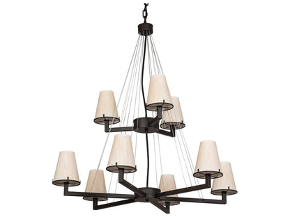 Meyda 9-Light St. Lawrence Chandelier Oil Rubbed Bronze Off White Empire Tiered