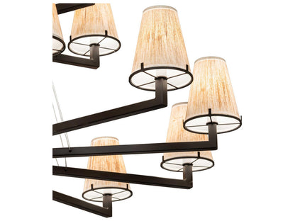 Meyda St. Lawrence 21-Light Oil Rubbed Bronze Empire Tiered Chandelier with Faux Linen Shades