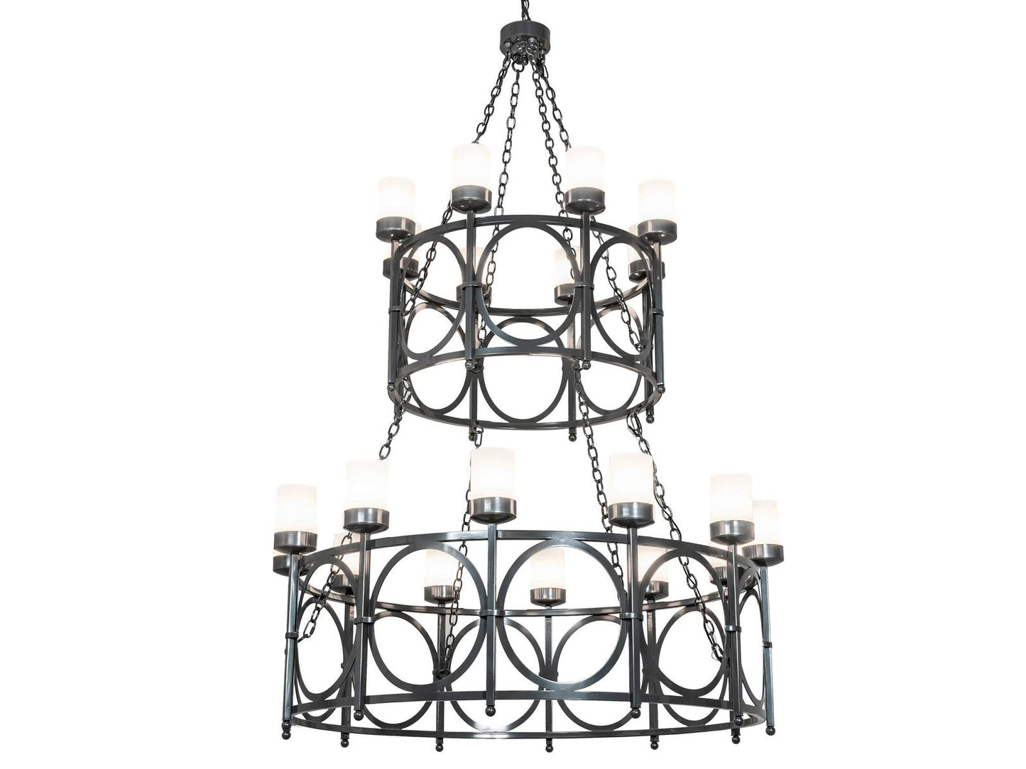 Meyda Porta 20-Light Two Tier Chandelier in Charcoal Gray