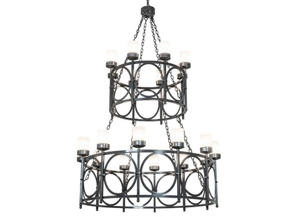 Meyda Porta 20-Light Two Tier Chandelier in Charcoal Gray