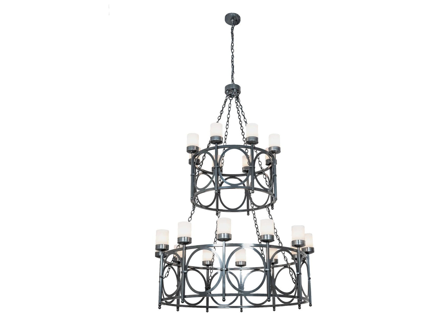 Meyda Porta 20-Light Two Tier Chandelier in Charcoal Gray