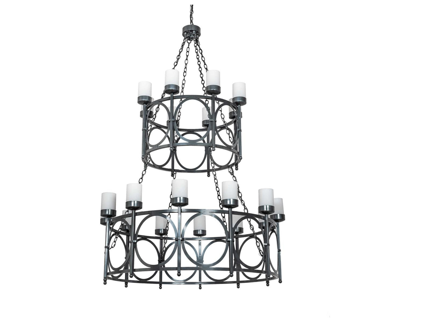 Meyda Porta 20-Light Two Tier Chandelier in Charcoal Gray