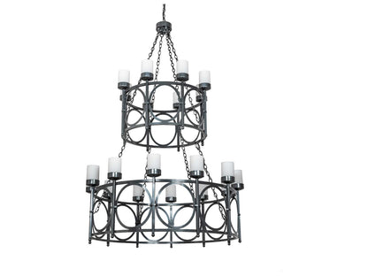 Meyda Porta 20-Light Two Tier Chandelier in Charcoal Gray