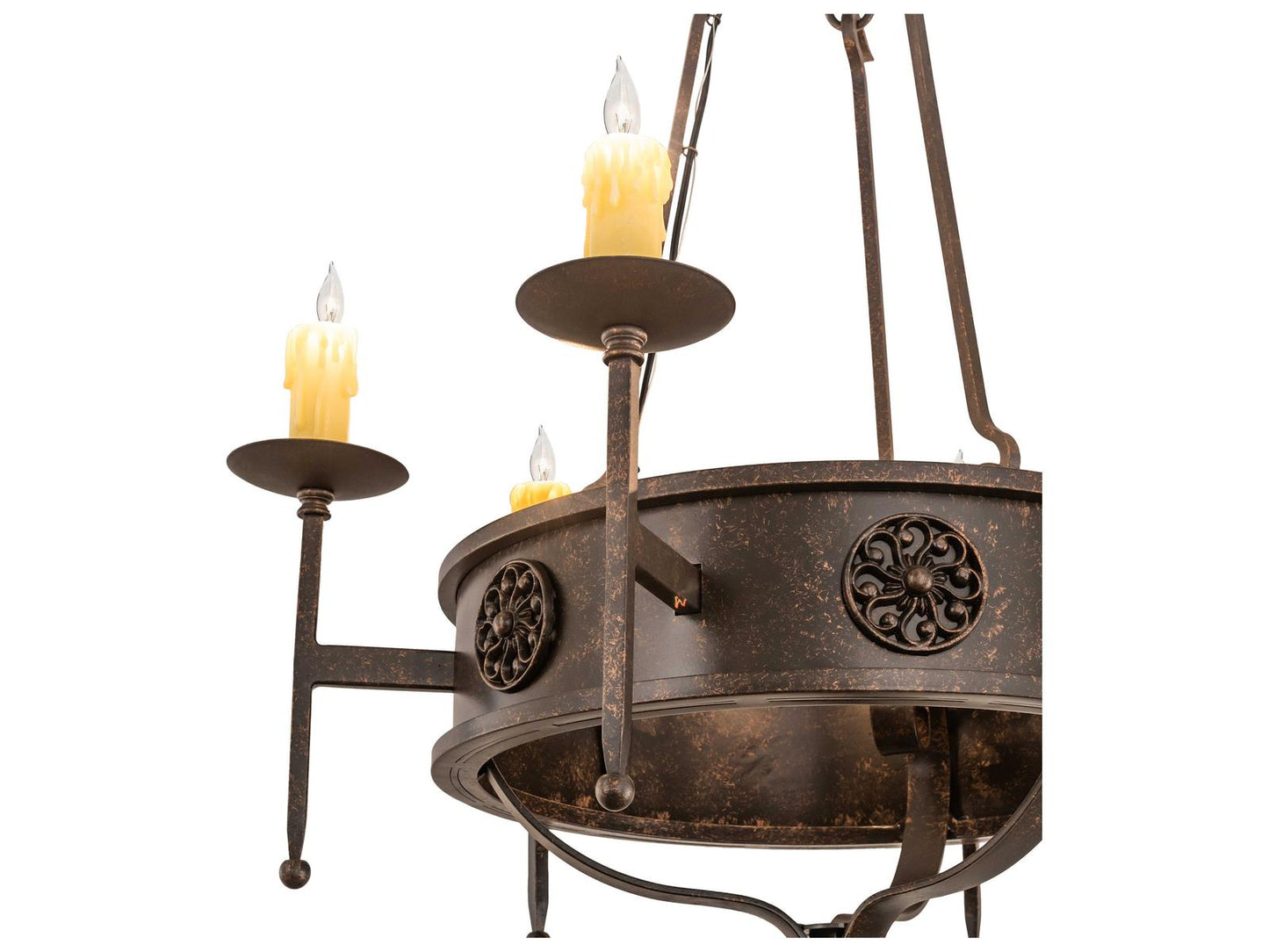 Meyda Lorenzo 6-Light Candelabra Chandelier in Gilded Tobacco Finish