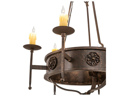 Meyda Lorenzo 6-Light Candelabra Chandelier in Gilded Tobacco Finish