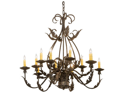 Meyda French Elegance 12-Light Candelabra Chandelier in Chocolate Brown