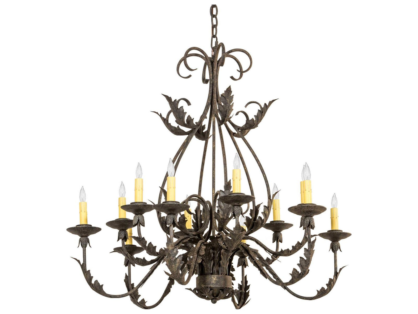 Meyda French Elegance 12-Light Candelabra Chandelier in Chocolate Brown