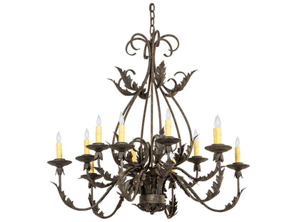 Meyda French Elegance 12-Light Candelabra Chandelier in Chocolate Brown