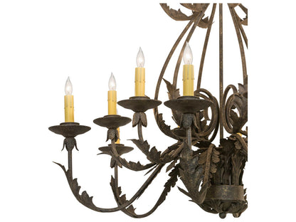 Meyda French Elegance 12-Light Candelabra Chandelier in Chocolate Brown