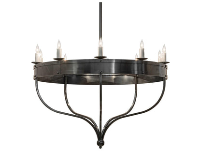 Meyda Parnella 10-Light Candelabra Chandelier in Black White with Charcoal Gray Finish