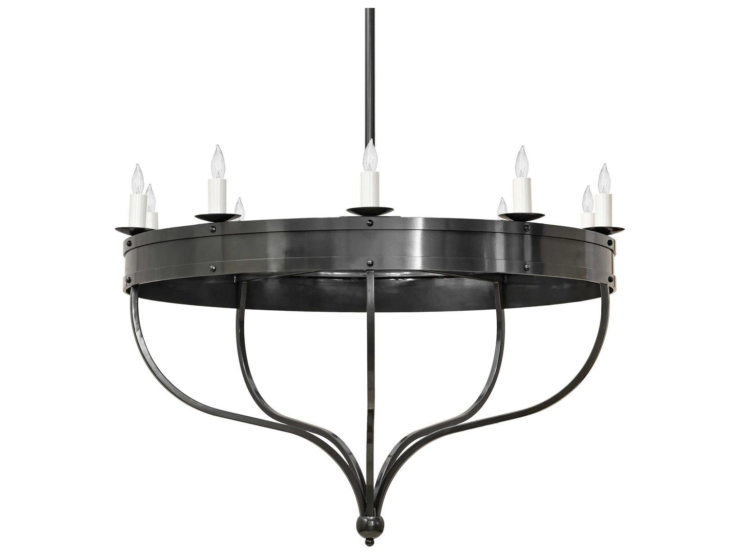 Meyda Parnella 10-Light Candelabra Chandelier in Black White with Charcoal Gray Finish