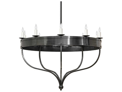 Meyda Parnella 10-Light Candelabra Chandelier in Black White with Charcoal Gray Finish
