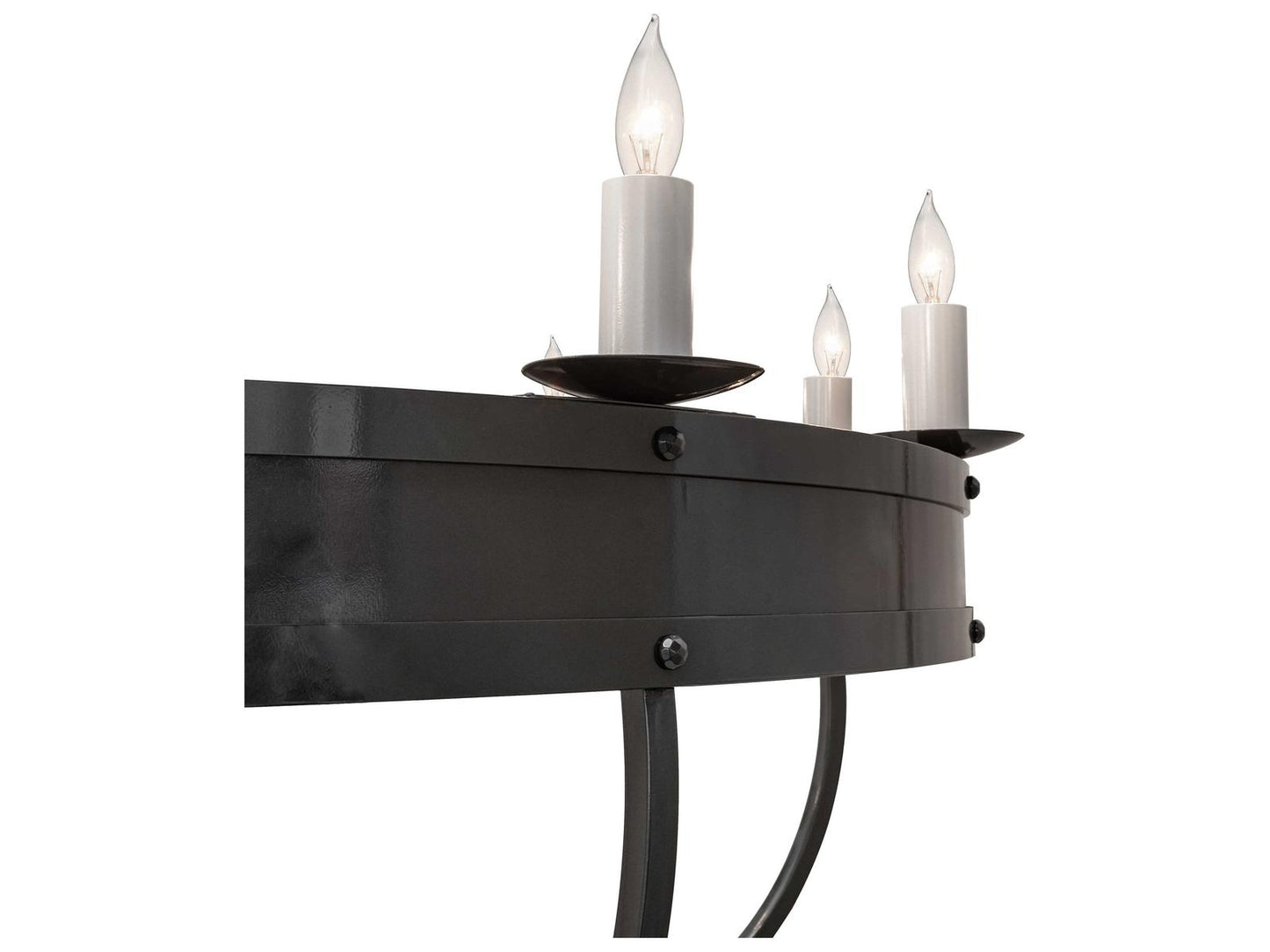 Meyda Parnella 10-Light Candelabra Chandelier in Black White with Charcoal Gray Finish