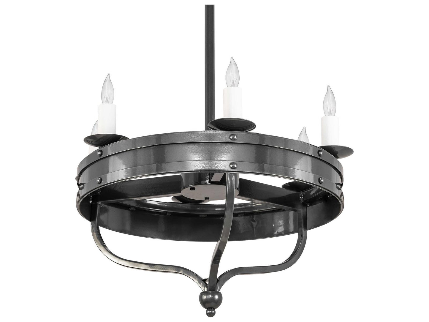 Meyda Parnella 6-Light Charcoal Gray Chandelier with White Faux Candlelights