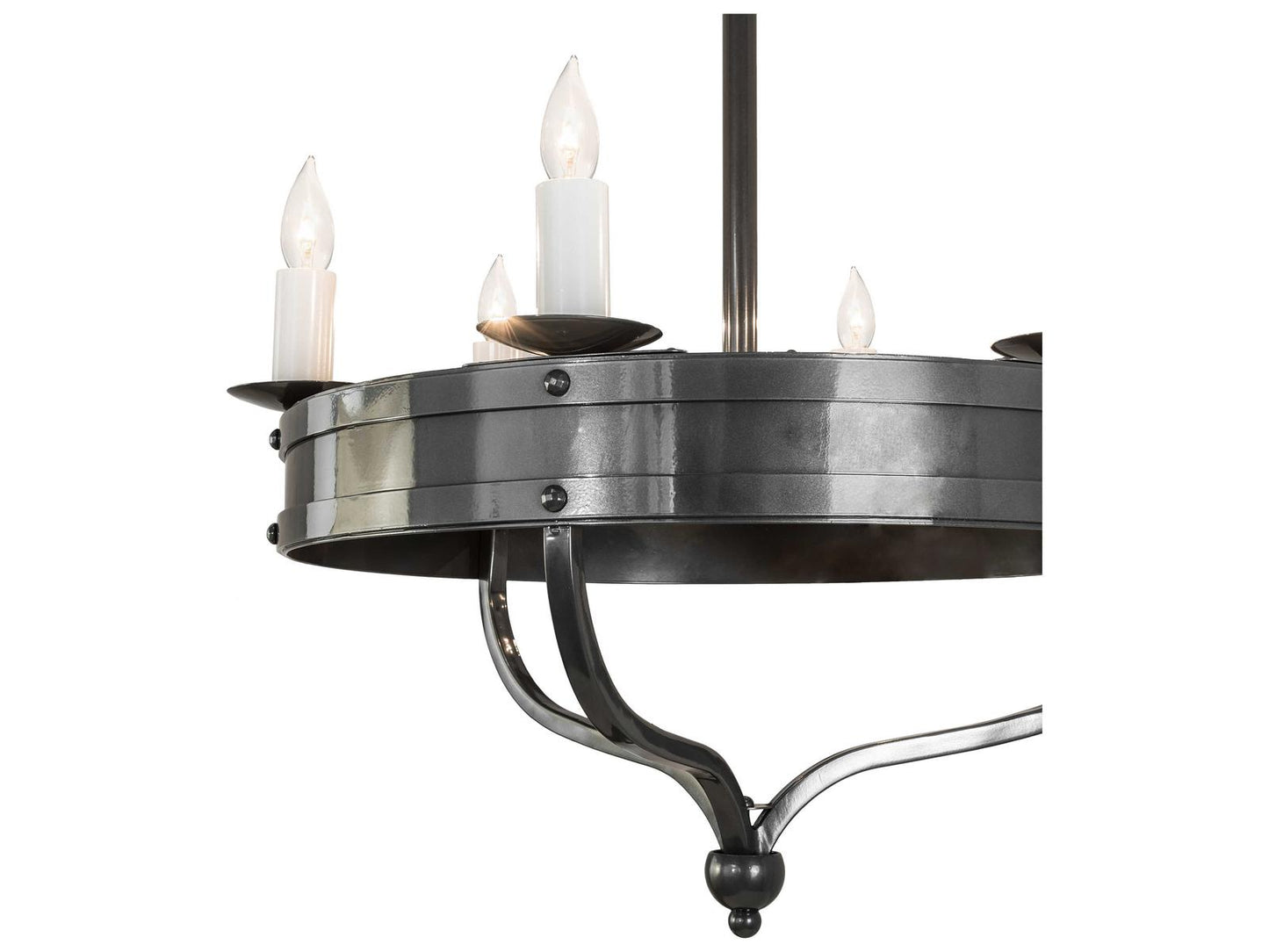 Meyda Parnella 6-Light Charcoal Gray Chandelier with White Faux Candlelights