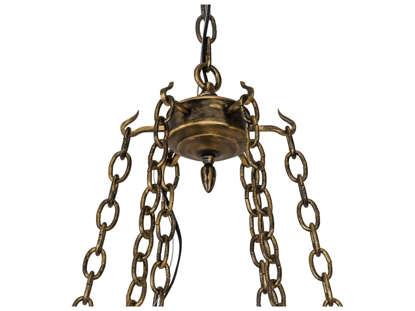 Meyda Neapolis 18-Light Candelabra Chandelier in Textured Black with Gold Highlights