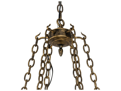 Meyda Neapolis 18-Light Candelabra Chandelier in Textured Black with Gold Highlights