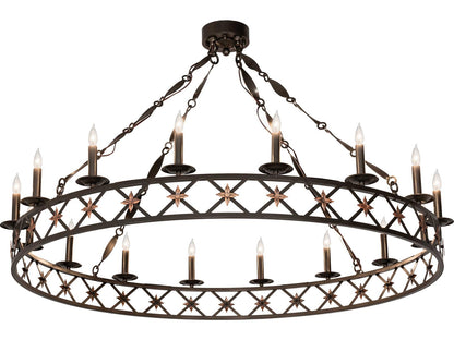 Meyda Kingsbridge 16-Light Candelabra Chandelier in Bronze with Gold Accents