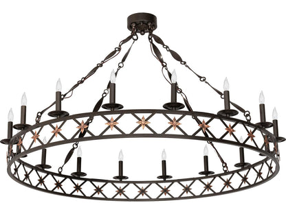 Meyda Kingsbridge 16-Light Candelabra Chandelier in Bronze with Gold Accents