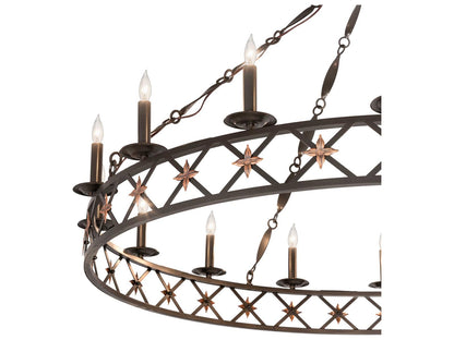 Meyda Kingsbridge 16-Light Candelabra Chandelier in Bronze with Gold Accents