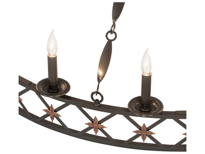 Meyda Kingsbridge 16-Light Candelabra Chandelier in Bronze with Gold Accents