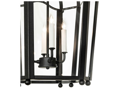 Meyda Citadel 4-Light Black Clear Glass Chandelier