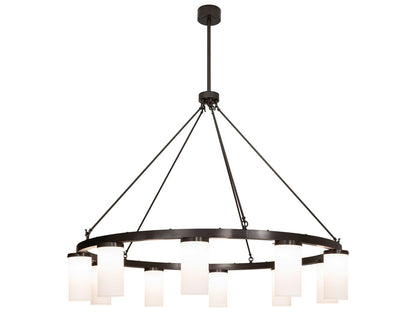 Meyda 10-Light Loxley Chandelier in Bronze with White Idalight Cylinders