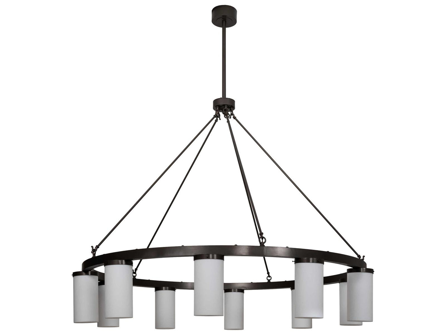 Meyda 10-Light Loxley Chandelier in Bronze with White Idalight Cylinders