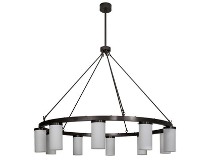 Meyda 10-Light Loxley Chandelier in Bronze with White Idalight Cylinders