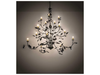 Meyda Oak Leaf 15-Light Candelabra Chandelier in Timeless Bronze