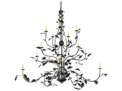 Meyda Oak Leaf 15-Light Candelabra Chandelier in Timeless Bronze