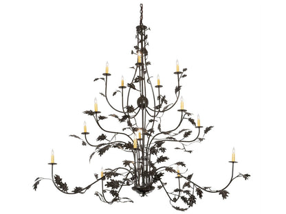 Meyda Oak Leaf 15-Light Candelabra Chandelier in Timeless Bronze