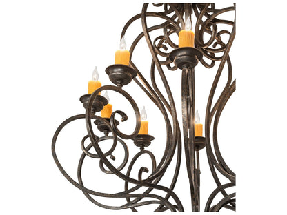 Meyda Fernando 10-Light Chandelier with Hand-Forged Scrollwork in Golden Bronze