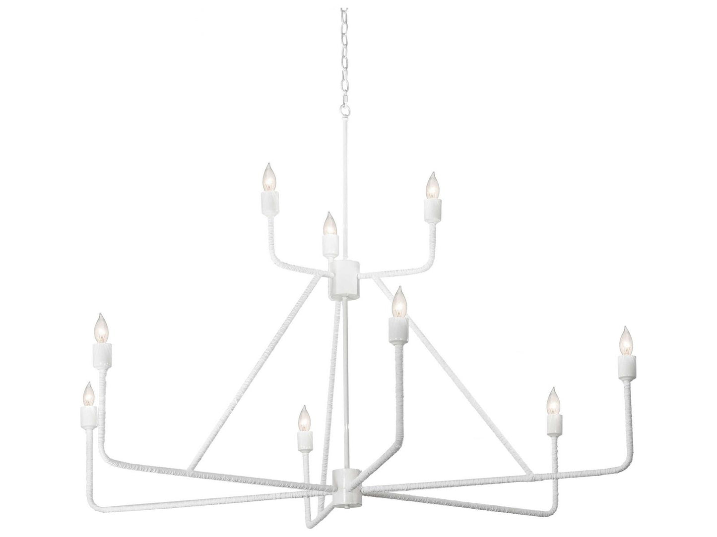 Meyda 9-Light White Candelabra Chandelier with Adjustable Height