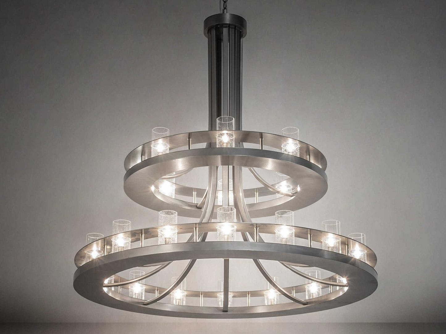 Meyda Arion 24-Light Nickel Clear Seeded Glass Tiered Chandelier