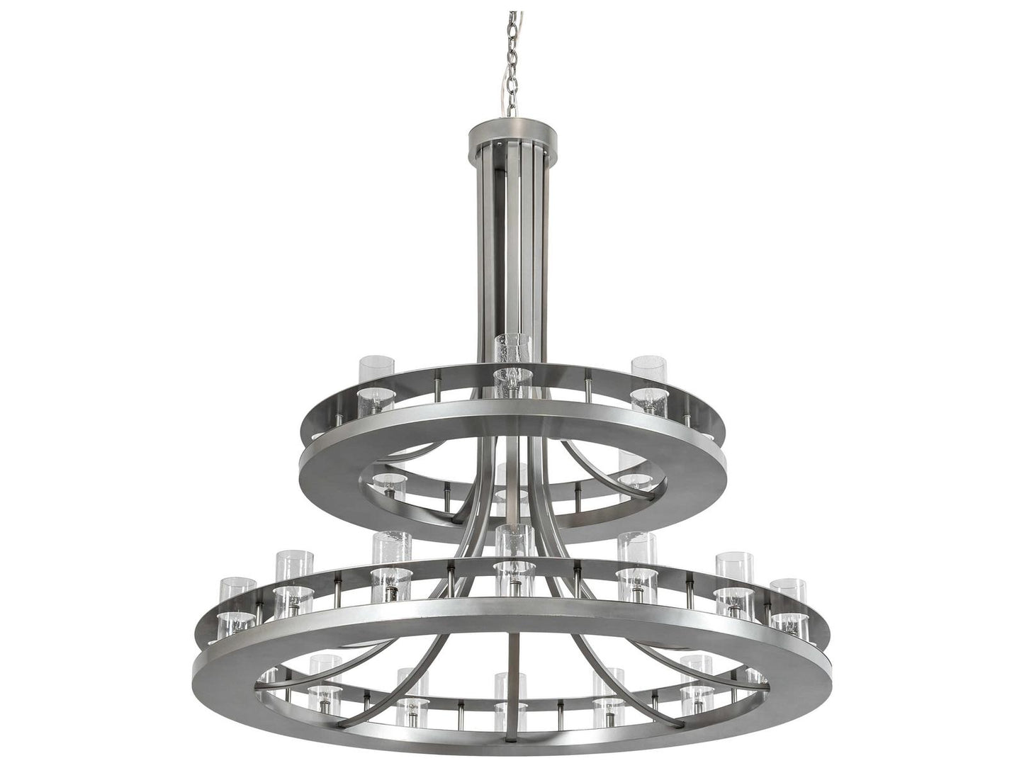 Meyda Arion 24-Light Nickel Clear Seeded Glass Tiered Chandelier