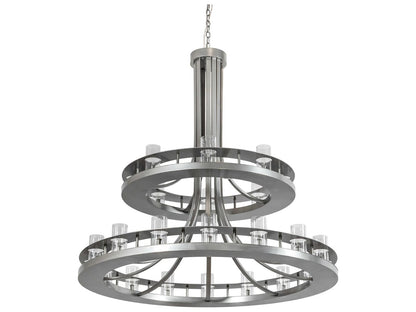 Meyda Arion 24-Light Nickel Clear Seeded Glass Tiered Chandelier