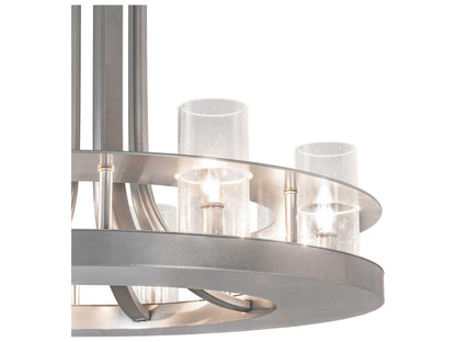 Meyda Arion 8-Light Contemporary Chandelier in Nickel with Clear Glass