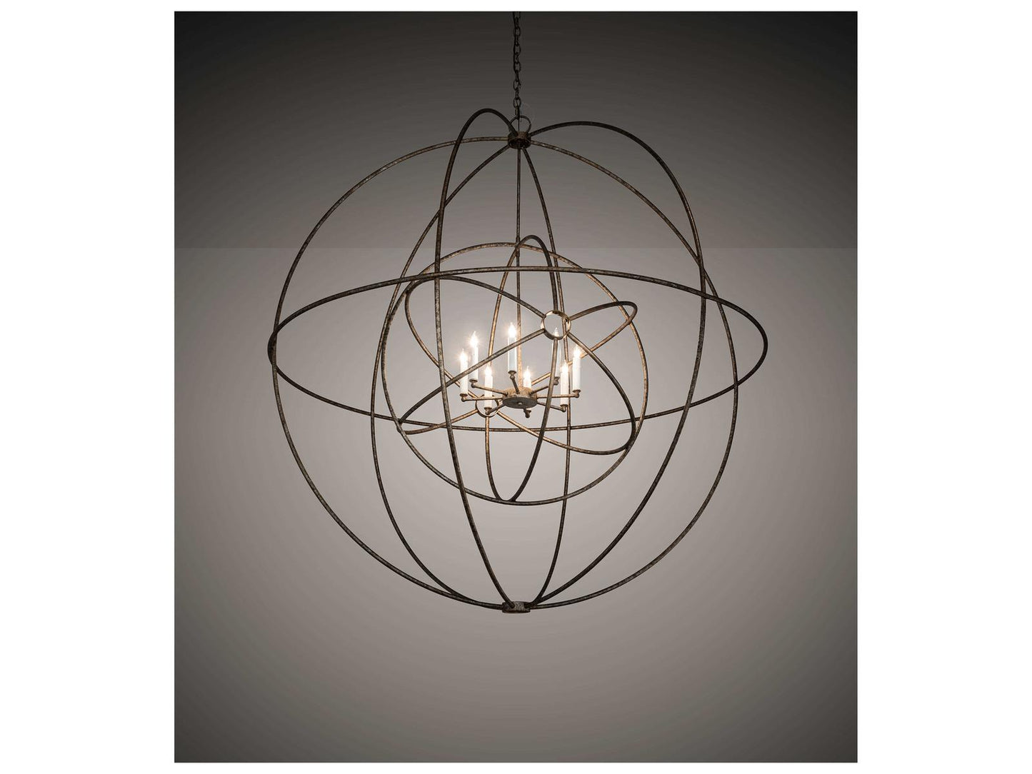 Meyda Atom Enerjisi 8-Light Geometric Chandelier in Grey