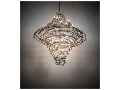 Meyda Cyclone 36-Light Steel Silver Candelabra Tiered Chandelier