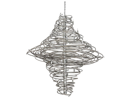 Meyda Cyclone 36-Light Steel Silver Candelabra Tiered Chandelier